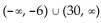 Solve the absolute value inequality. Write the solution set using interval notation. -  A)  (-30, 16)  B)    C)    D)   