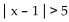 Write an inequality of the form   k or of the form   k so that the inequality has the given solution set. -(-4, 6)  A)    B)    C)    D)   