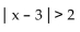 Write an absolute value inequality that has the given solution set. -  A)    B)    C)    D)   