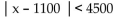 Solve the problem. -There is less than $1100 difference between the tuition at State University and Highbrow College. The tuition at Highbrow is $4500. Express this as an absolute value inequality. Use  x  for the tuition of State University. A)    B)    C)    D)   