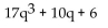 Perform the operation indicated. -  A)    B)  -34q - 10q - 6 C)    D)   