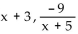 Find the quotient and remainder when the first polynomial is divided by the second. -  A)    B)    C)    D)  x + 4 , 0