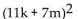 Factor the special product. -  A)    B)  (121k + m) (k - 49m)  C)    D)  (11k + 7m) (11k - 7m) 
