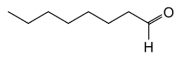 What is the name of the following compound?   A)  octanal B)  octanoic acid C)  octanol D)  octanone