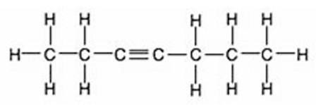What is the name of the following compound?   A)  3-heptene B)  3-heptyne C)  4-heptyne D)  4-heptane