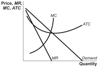 Use the following to answer questions: Figure: Monopolistic Competitor   -(Figure: Monopolistic Competitor)  The firm shown in the figure Monopolistic Competitor may engage in advertising because: A)  it does not know any better. B)  its price is greater than its MC. C)  its profits are negative. D)  this will decrease its excess capacity levels.