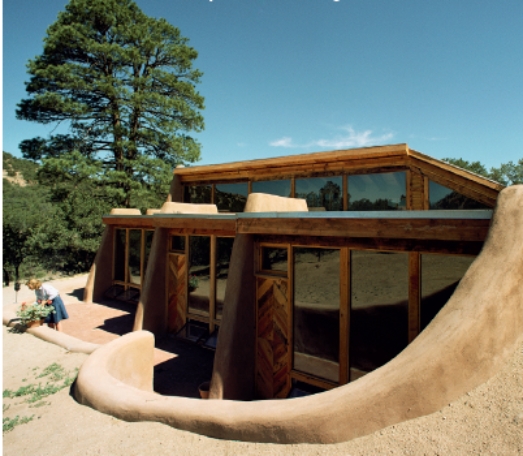 What type of heating system is illustrated below for this home in Santa Fe, NM?     A) geothermal B) wind turbine C) passive solar D) nonrenewable E) hydropower