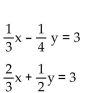Express each equation in slope-intercept form. Without graphing the equations, state whether the system of equations has exactly one solution, no solution, or an infinite number of solutions. -  A)  no solution B)  one solution C)  infinite number of solutions
