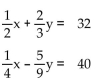 Find the solution to the system of equations by substitution. -  A)  (100, -27)  B)  (-100, -27)  C)  (100, 27)  D)  (-100, 27) 