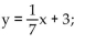 Find the equation of a line with the properties given. Write the equation in the form indicated. -Through (4, 4)  and perpendicular to the line whose equation is   function notation A)  y = 7x - 32 B)    C)  f(x)  = -7x + 32 D)  f(x)  = -7x - 32