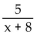 Determine the value or values of the variable where the expression is defined. -  A)  all real numbers except x = 0 B)  all real numbers except x = -8 C)  all real numbers except x = 8 D)  all real numbers