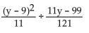 Divide. -  A)  y - 9 B)    C)    D)   