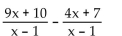 Add or subtract. -  A)    B)    C)    D)   