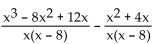 Add or subtract. -  A)  x(x - 1)  B)  x - 8 C)    D)  x - 1