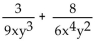 Find the least common denominator for the expression. -  A)  18xy B)    C)    D)   
