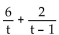 Find the least common denominator for the expression. -  A)  t(t - 1)  B)  t C)  t - 1 D)  12