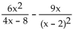 Find the least common denominator for the expression. -  A)    B)  4(x + 2)  C)    D)  4(x - 2) 