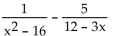 Find the least common denominator for the expression. -  A)  3(x + 4) (x - 4)  B)  -3(x + 4) (x - 4)  C)  -3(x + 4) (x + 4)  D)  -(x + 4) (x - 4) 