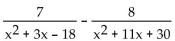 Find the least common denominator for the expression. -  A)  (x + 6) (x + 5)  B)  (x + 3) (x - 6) (x + 5)  C)  (x - 3) (x + 6) (x + 5)  D)  (x - 3) (x + 6) 