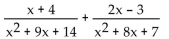 Add or subtract. -  A)    B)    C)    D)  3x + 1
