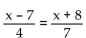 Solve the equation and check your solution. -  A)  x = 27 B)  x = 9 C)    D)   