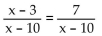 Solve the equation and check your solution. -  A)  x = -10 B)  x = 30 C)  x = 10 D)  No solution