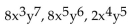 Determine the greatest common factor for the group of terms. -  A)    B)    C)    D)   