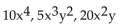 Determine the greatest common factor for the group of terms. -  A)    B)    C)    D)   