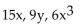 Determine the greatest common factor for the group of terms. -  A)  6xy B)    C)  3xy D)  3