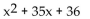 Factor the polynomial. If the polynomial is prime, so state. -  A)  (x - 12) (x + 3)  B)  (x + 36) (x - 1)  C)  (x + 12) (x - 3)  D)  prime
