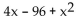 Factor the polynomial. If the polynomial is prime, so state. -  A)  (x - 12) (x + 8)  B)  (x - 12) (x + 1)  C)  (x + 12) (x - 8)  D)  prime