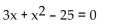 Determine whether the quadratic equation is in standard form. -  A)  Yes B)  No