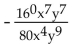 Simplify. -  A)    B)    C)    D)  - x3 5y2