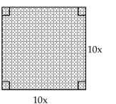 Write an expression for the total area of the figure(s)  shown. -  A)    B)  100 C)    D)   