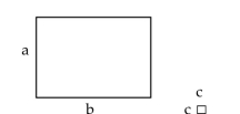 Write an expression for the total area of the figure(s)  shown. -  A)  ab + 2c B)    C)  ab + c D)  abc