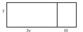 Write a polynomial that represents the total area of the figure(s)  shown. -  A)    B)  40y C)    D)   