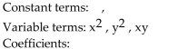 For the given expression, identify the terms and the numerical coefficients. -  A)    B)    C)    D)   