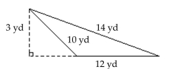 Determine the area or volume as indicated. Use 3.14 for π when necessary. -  Find the area. A)    B)    C)    D)   