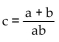 Solve for the indicated variable. -  A)  c = a + b B)    C)    D)  c = ab(a + b) 