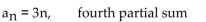 For the given general term an, write an expression using ∑ to represent the indicated partial sum. -  A)    B)    C)    D)   