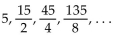 For the geometric sequence, find the common ratio, r. -  A)    B)    C)  53 D)   