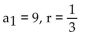 Determine the first five terms of the geometric sequence. -  A)    B)    C)  9, 27, 81, 243, 729 D)   