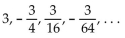 Find the sum of the terms in the geometric sequence. -  A)    B)  3 C)    D)   