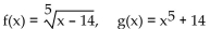 Determine whether the given functions are inverses of each other. -  A)  Yes B)  No
