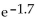 Approximate the following value. Round to four decimal places. -  A)  0.2019 B)  -4.6211 C)  0.1827 D)  5.4739