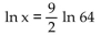 Solve the equation. -  A)  288 B)    C)  8.1278 D)  134,217,728