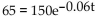 The following equation is in the form P = P0ekt. Solve the equation for the remaining variable. Remember, e is a constant. -  A)    B)    C)    D)   