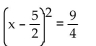 Use the square root property to solve the equation. -  A)  -2, -8 B)  -1, -4 C)  8, 2 D)  4, 1