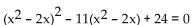 Solve the equation. -  A)  -1, -2, 3, 8, 3, 4 B)  -1, -2, 3, 4 C)  3, 8 D)  3, 4