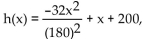 Solve the problem. -A projectile is fired from a cliff 200 feet above the water at an inclination of 45° to the horizontal, with an initial velocity of 180 feet per second. The height h of the projectile above the water is given by   where x is the horizontal distance of the projectile from the base of the cliff. Find the maximum height of the Projectile. A)  506.25 ft B)  453.13 ft C)  959.38 ft D)  253.13 ft